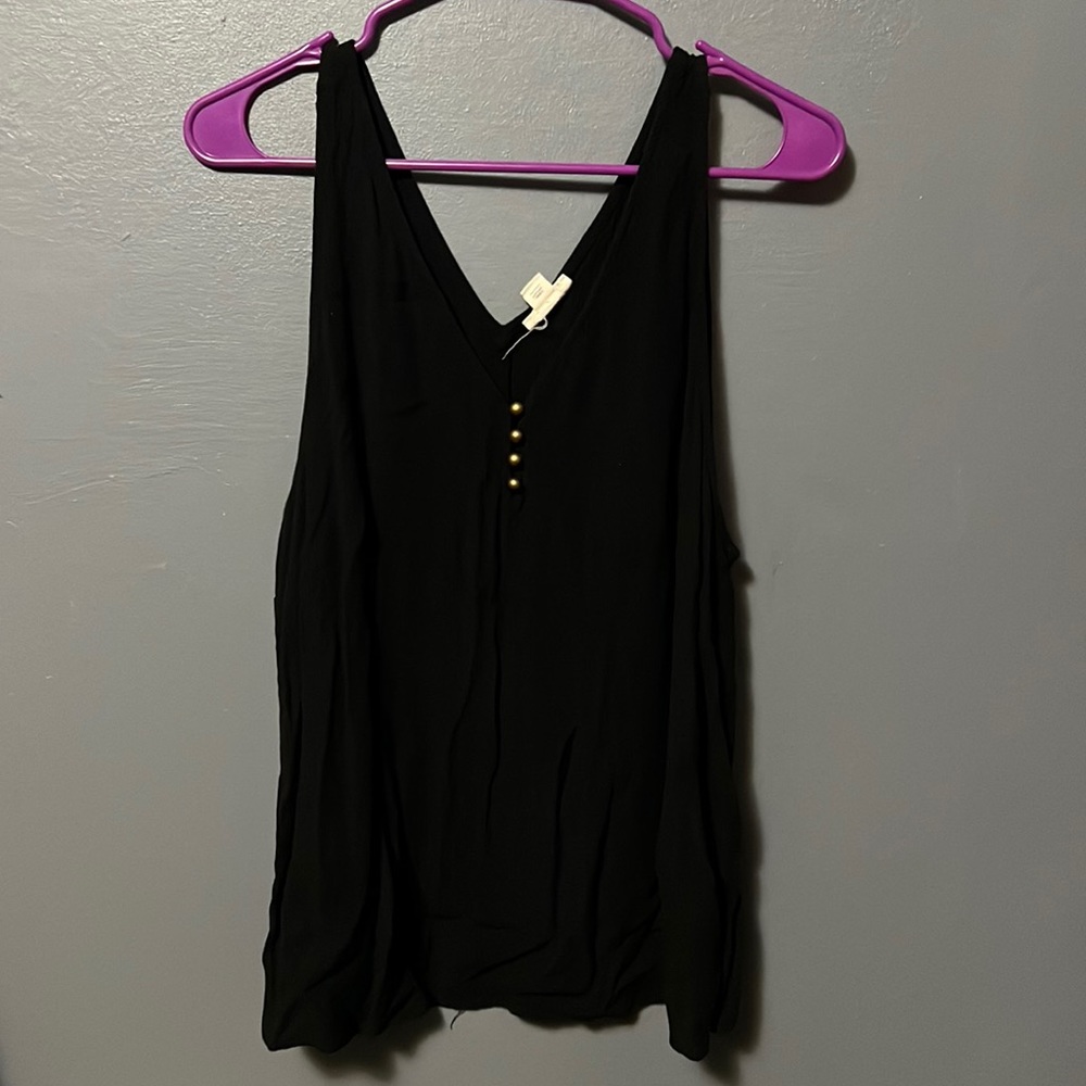 A.N.A Womens Black Cropped Sleeveless Top Size 0X